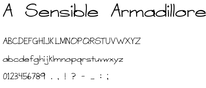 A Sensible ArmadilloRegular font